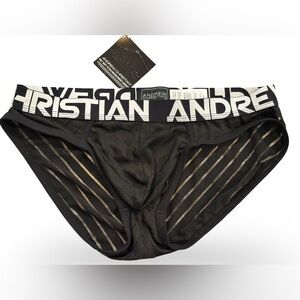 NWT Andrew Christian Men's Black Sheer Underwear